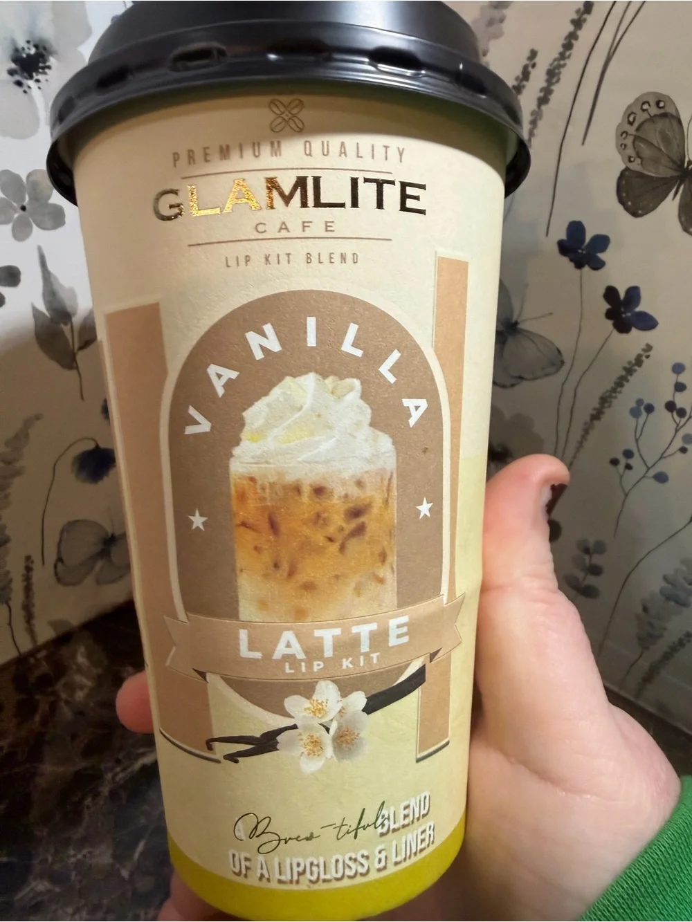 Glamlite Vanilla Latte Lip Kit, Gloss, Lipstick, and Lip Liner Set